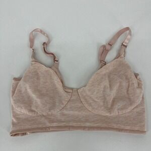 TellTale Womens Medium Bralette Pink Heather Wireless Adjustable Straps Bra